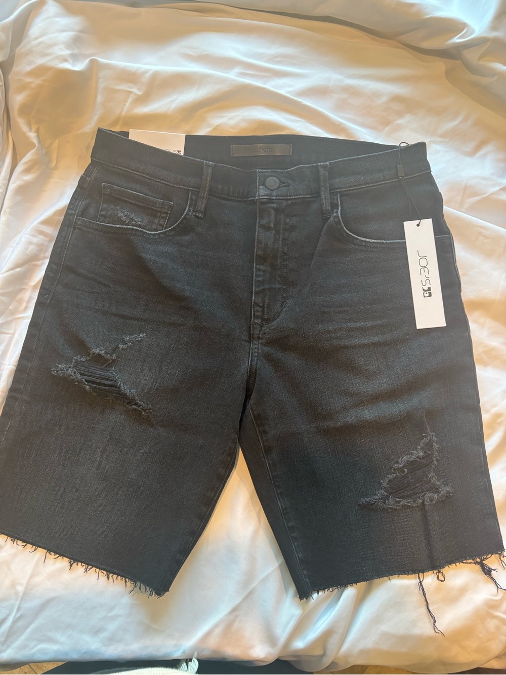 Joe's Jeans Black Distressed Denim Shorts